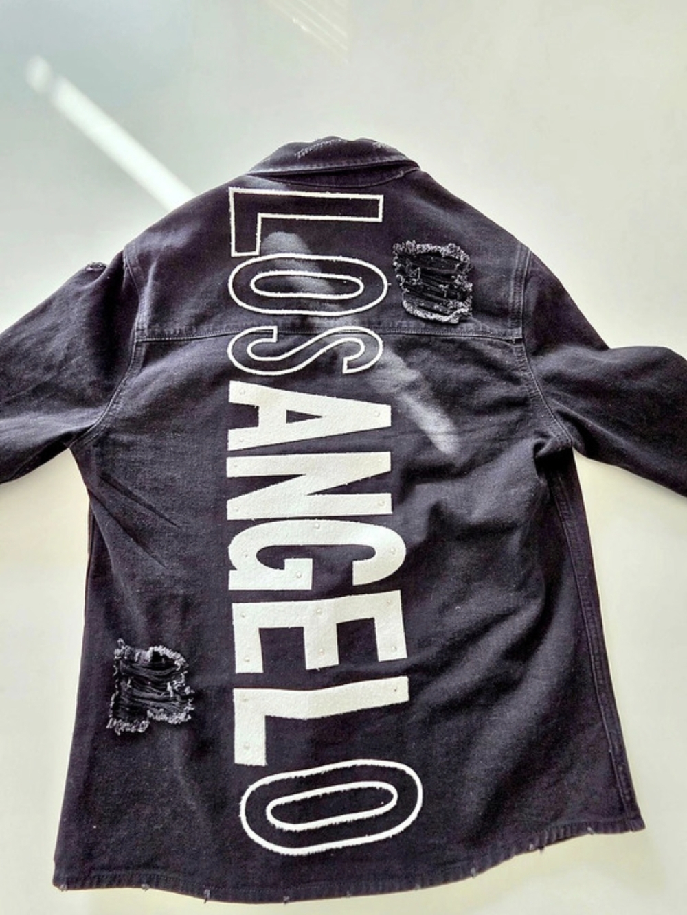 Black Distressed Denim Jacket